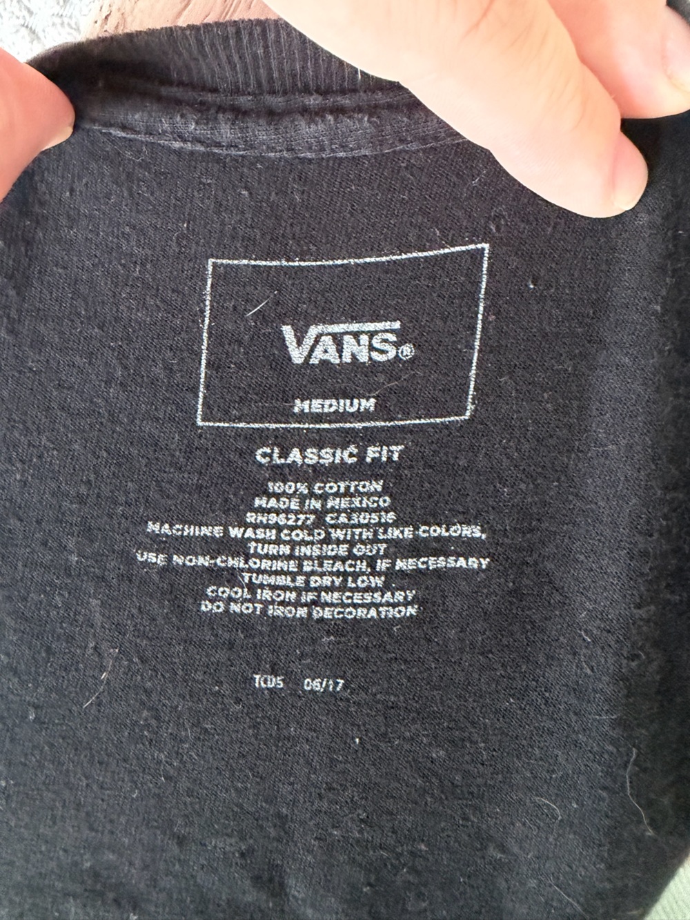 Vans Off The Wall Skull Palm Tree Graphic T-Shirt Men’s Medium Black - Picture 5 of 5